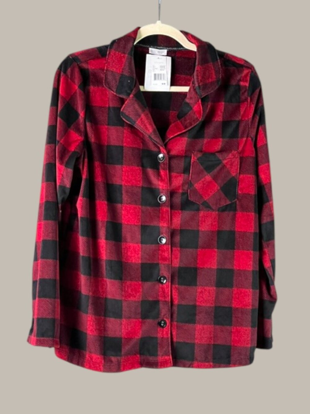 NWT Emily & Jane Buffalo Plaid Fleece Pajama 2-Piece Set Size M